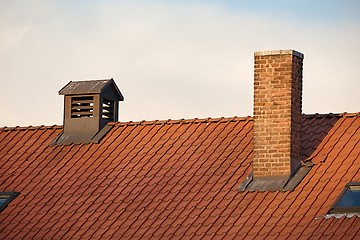 Image showing Chimnies on a house