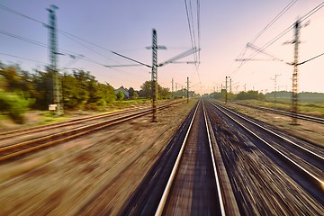 Image showing Railway tracks blur