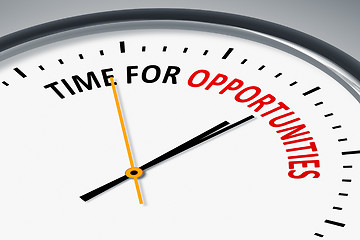 Image showing clock with text time for opportunities