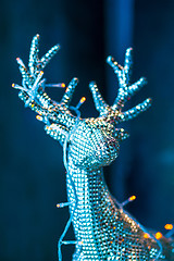 Image showing Christmas and New Year decorations with silver deer.