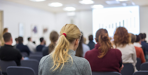 Image showing Workshop at university lecture hall.