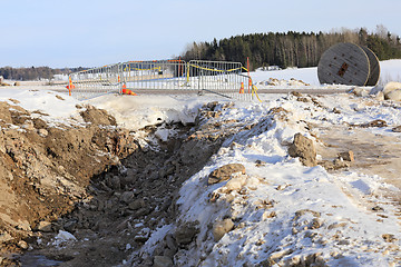 Image showing Laying Underground Power Cable in Winter