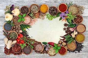 Image showing Spice and Herb Abstract Border