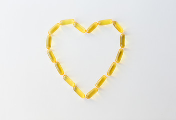 Image showing cod liver oil capsules in shape of heart