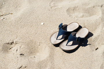 Image showing Sandals On The Beach