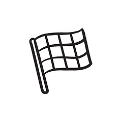 Image showing Checkered flag sketch icon.