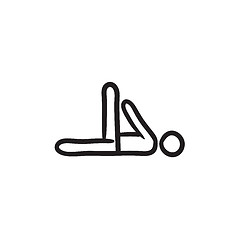 Image showing Man making exercises sketch icon.