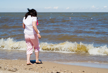 Image showing Walking On The Beach