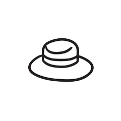 Image showing Summer hat sketch icon.