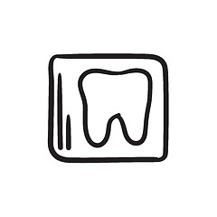 Image showing X-ray of tooth sketch icon.