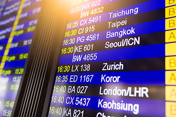 Image showing Flight number on screen