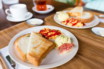 Image showing Fried egg and toast