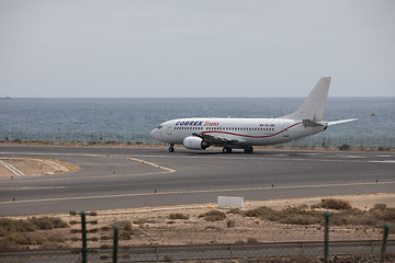 Image showing ARECIFE, SPAIN - APRIL, 15 2017: Boeing 737 - 300 of COBREX Tran