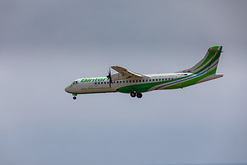 Image showing ARECIFE, SPAIN - APRIL, 16 2017: ATR 72 of Binter with the regis