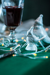 Image showing Beautiful Christmas table setting with decorations