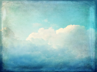 Image showing Vintage blue sky and clouds background