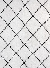 Image showing Detail of white rug with black lines
