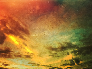 Image showing Apocalyptic grunge sunset sky background