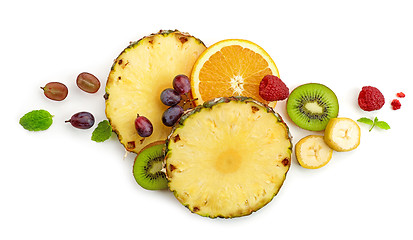 Image showing various fresh fruit slices