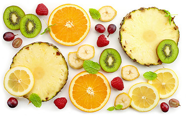 Image showing various fresh fruit slices