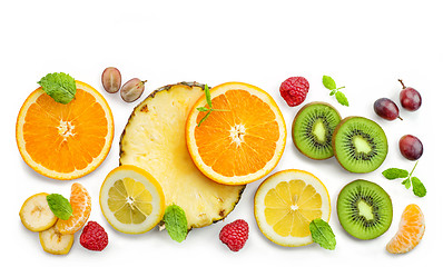 Image showing various fresh fruit slices