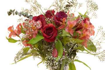 Image showing Rose Bouquet With Dew Drops