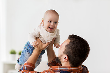 Image showing happy little baby boy with father