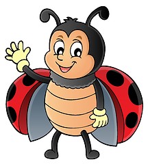 Image showing Waving ladybug theme image 1