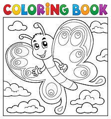 Image showing Coloring book happy butterfly topic 3