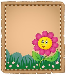 Image showing Parchment with happy flower 2