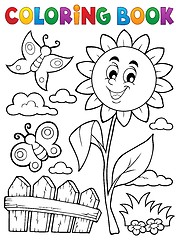 Image showing Coloring book flower topic 7