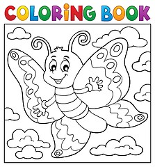 Image showing Coloring book happy butterfly topic 2