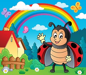 Image showing Waving ladybug theme image 3