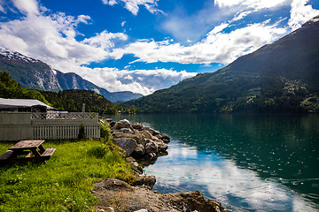 Image showing lovatnet lake Beautiful Nature Norway.