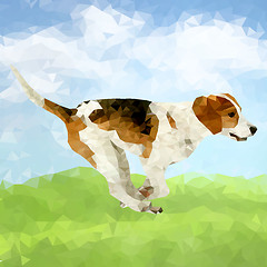 Image showing Vector polygonal dogs silhouettes