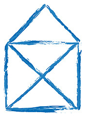 Image showing simple blue house sketch