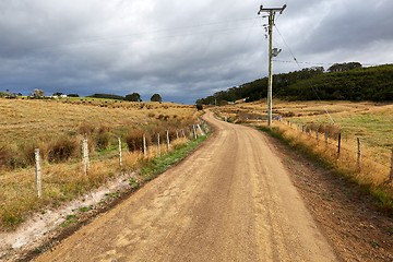 Image showing Dirtroad through farmlands