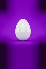 Image showing a white easter egg on purple background