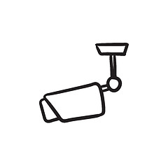 Image showing Outdoor surveillance camera sketch icon.