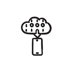 Image showing Cloud computing sketch icon.