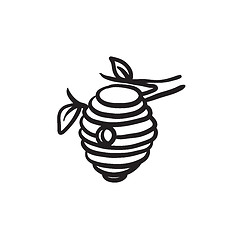 Image showing Bee hive sketch icon.
