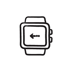 Image showing Smartwatch sketch icon.