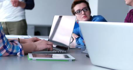 Image showing Business Team At A Meeting at modern office building