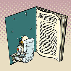 Image showing Book and astronaut, science fiction