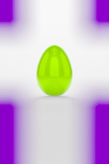 Image showing a green easter egg on white background