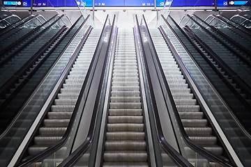 Image showing Blurred bright escalator