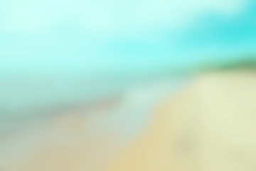 Image showing Defocused image of summer ocean, sky and beach
