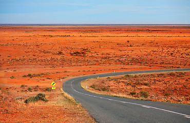 Image showing Early morning across Mundi Mundi Plains outback Australia