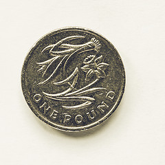 Image showing Vintage UK 1 Pound coin