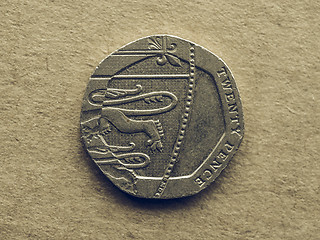 Image showing Vintage 20 Pence coin